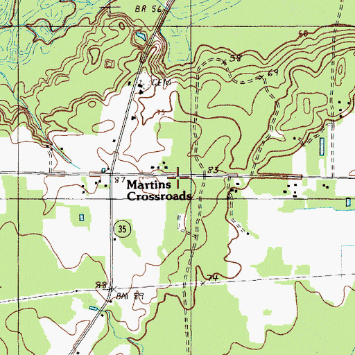 Topographic Map of Williamsburg County Fire Department Station 2, SC