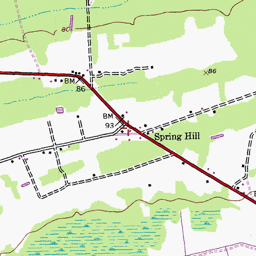 Topographic Map of Horry County Fire Department Allens, SC