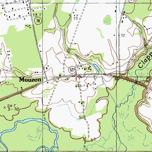 Topographic Map of Williamsburg County Fire Department Station 1, SC