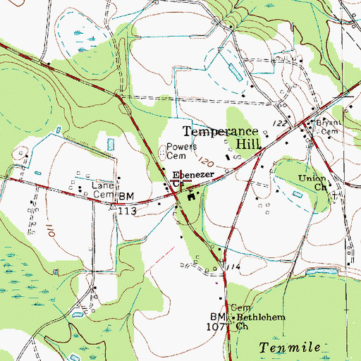 Topographic Map of Temperance Hill Fire Department, SC