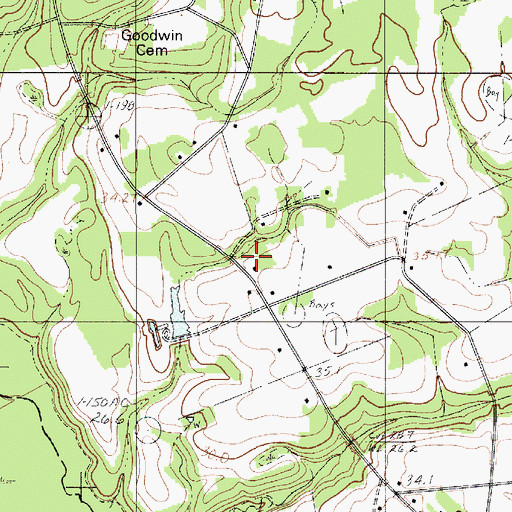 Topographic Map of Little Swamp Fire Department Station 7, SC