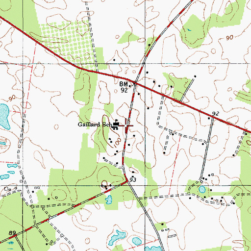 Topographic Map of Eutawville Fire Department Gaillard Sub Station, SC