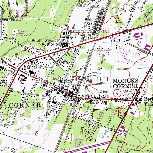 Topographic Map of Berkeley County Rescue Squad, SC