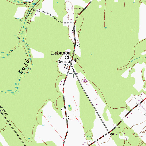 Topographic Map of Lebanon Fire Department, SC