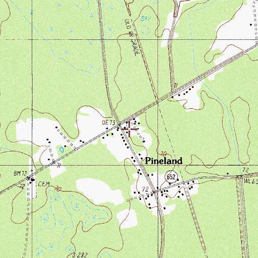 Topographic Map of Jasper County Fire Department Pineland, SC