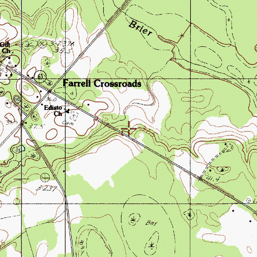 Topographic Map of Edisto Fire Department Station 9, SC
