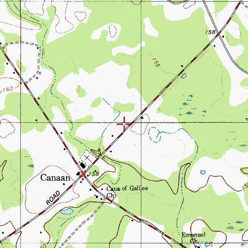 Topographic Map of Canaan Fire Department Station 1, SC