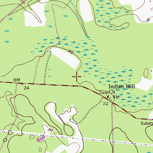 Topographic Map of Bluffton Fire Department Station 35, SC