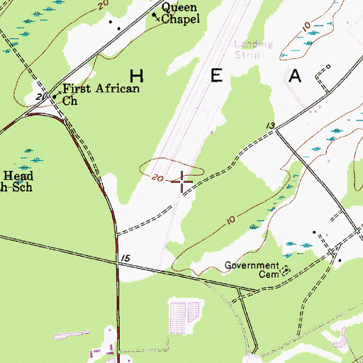 Topographic Map of Hilton Head Island Airport Fire Station, SC
