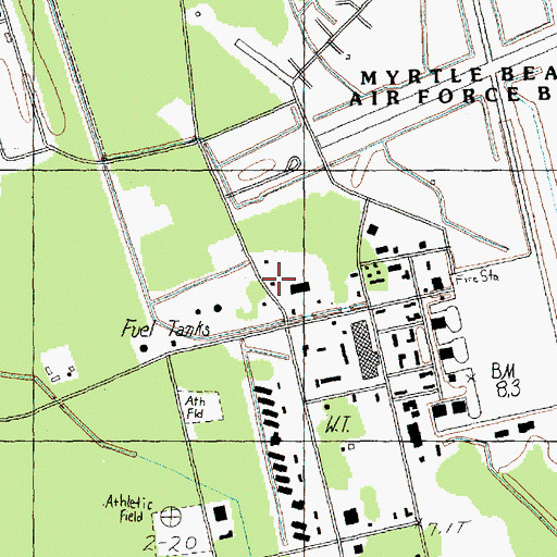 Topographic Map of City of Myrtle Beach Fire Department Station 4, SC