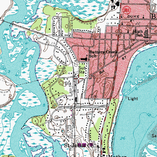 Topographic Map of Beaufort County Emergency Management Services, SC