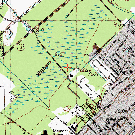 Topographic Map of Myrtle Beach Fire Department Station 6, SC
