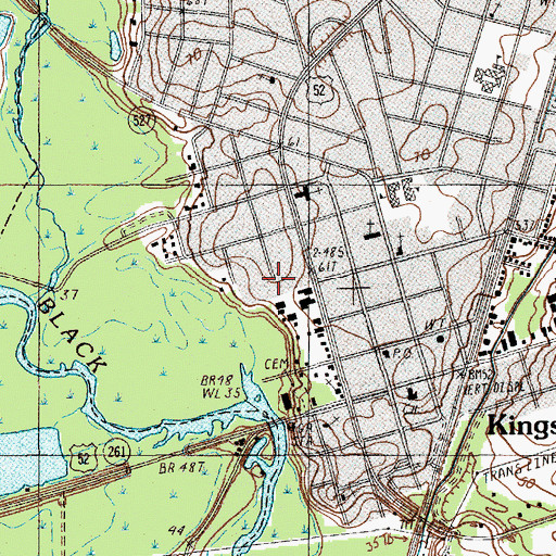 Topographic Map of Kingstree Fire Department, SC