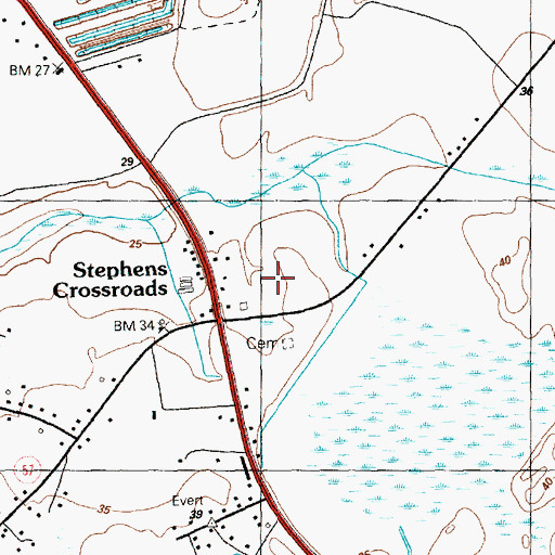 Topographic Map of Horry County Fire Department Station 18, SC