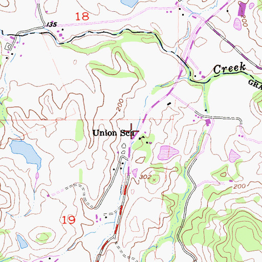 Topographic Map of Union Elementary School, CA