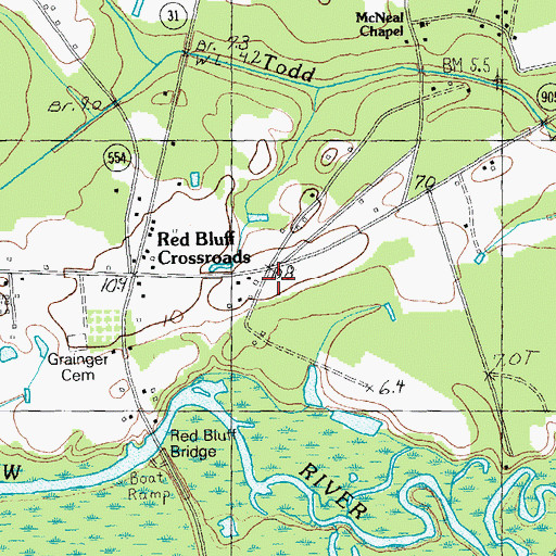 Topographic Map of Horry County Fire Department Station 34, SC