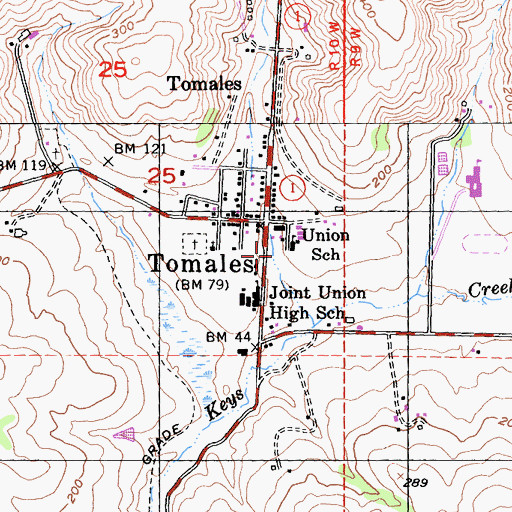 Topographic Map of Union School, CA