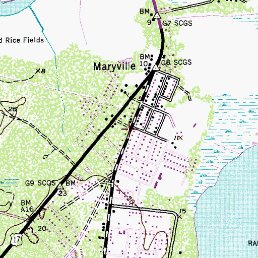 Topographic Map of Georgetown Fire Department Station 2, SC