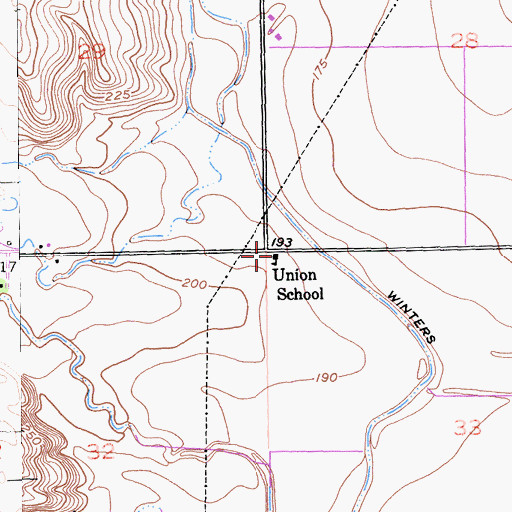 Topographic Map of Union School, CA