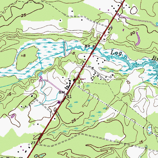 Topographic Map of Saint Paul's Fire Department, SC