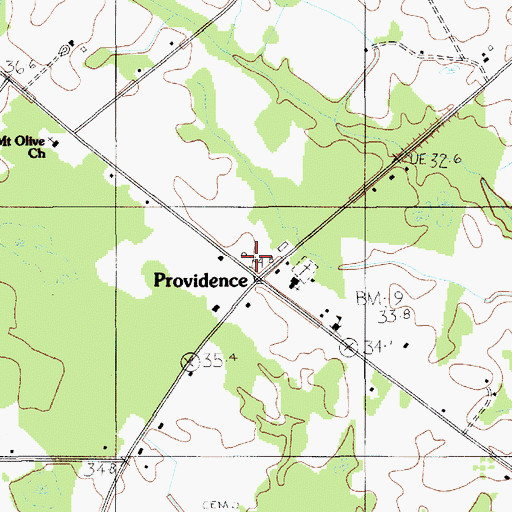 Topographic Map of Providence Fire Department, SC