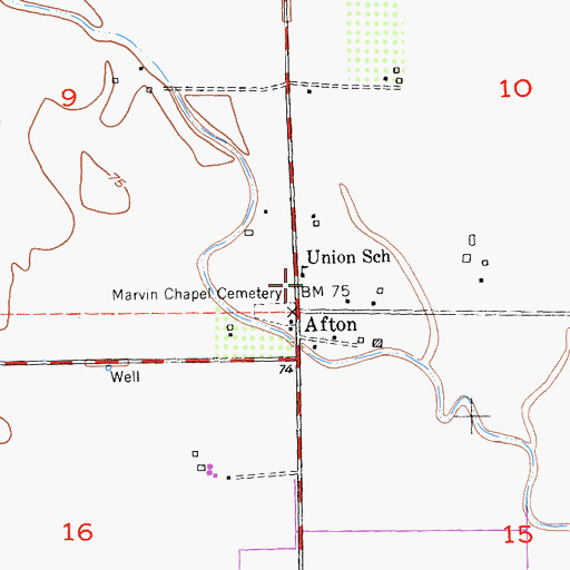 Topographic Map of Union School, CA