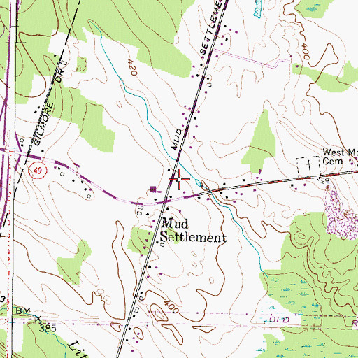 Topographic Map of School Number 2 (historical), NY