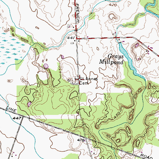 Topographic Map of Saint Annes Church (historical), NY