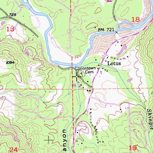 Topographic Map of Uniontown Cemetery, CA