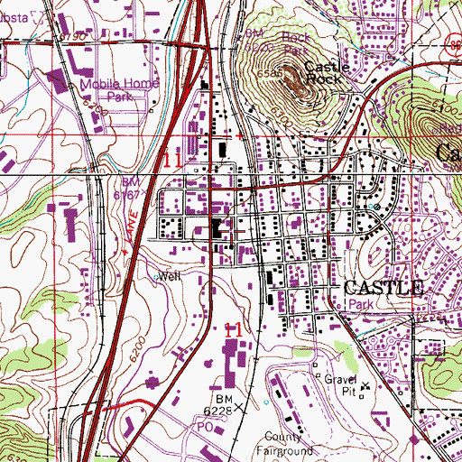 Topographic Map of Castle Rock Fire and Rescue Department Station 151 Headquarters, CO