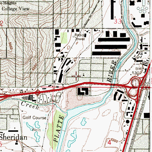 Topographic Map of Sheridan Fire Department Station 1 (historical), CO