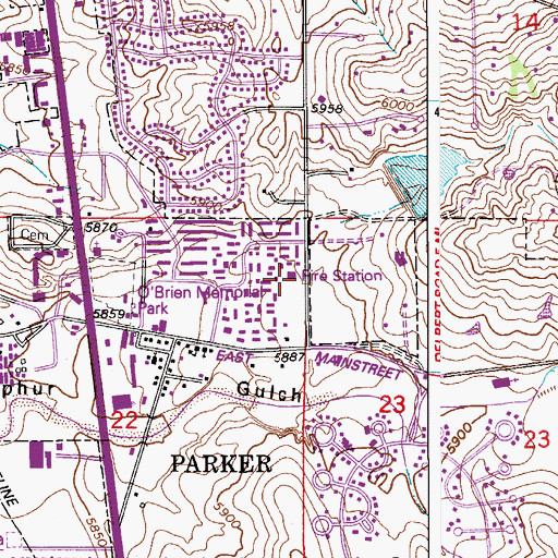 Topographic Map of South Metro Fire Rescue Authority Station 41, CO
