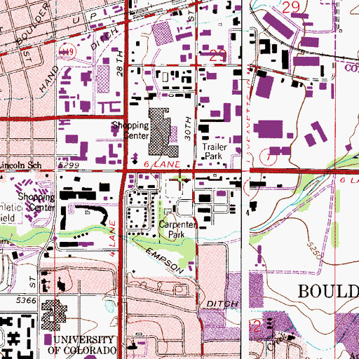 Topographic Map of Boulder Fire / Rescue Department Station 3, CO