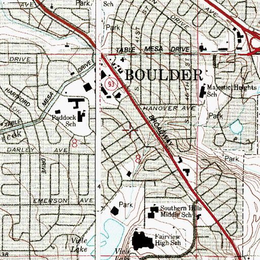 Topographic Map of Boulder Fire / Rescue Department Station 4, CO