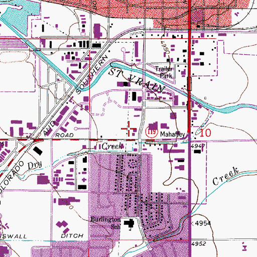 Topographic Map of Longmont Fire Department Station 6, CO