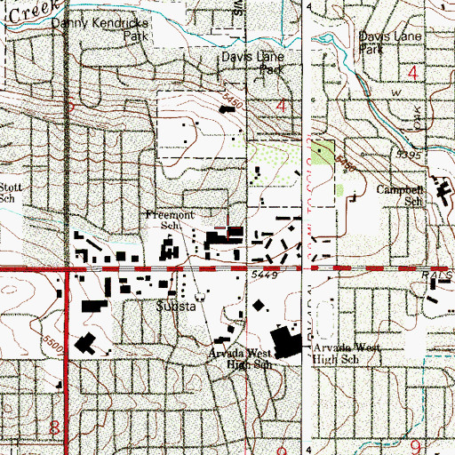 Topographic Map of Arvada Fire Protection District Station 6, CO
