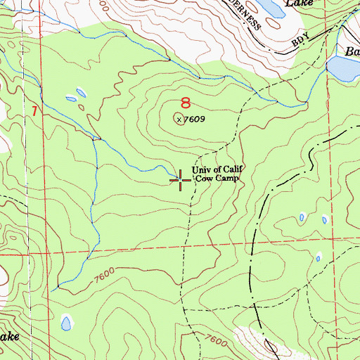 Topographic Map of University of California Cow Camp, CA