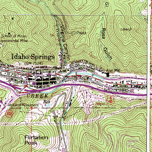 Topographic Map of Clear Creek Fire Authority Station 2 Idaho Springs, CO
