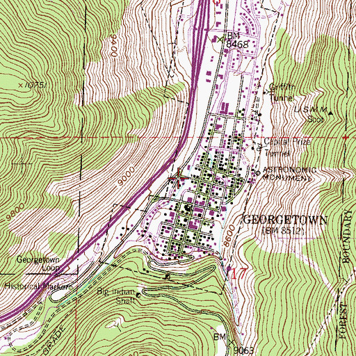 Topographic Map of Clear Creek Fire Authority Station 4 Georgetown, CO