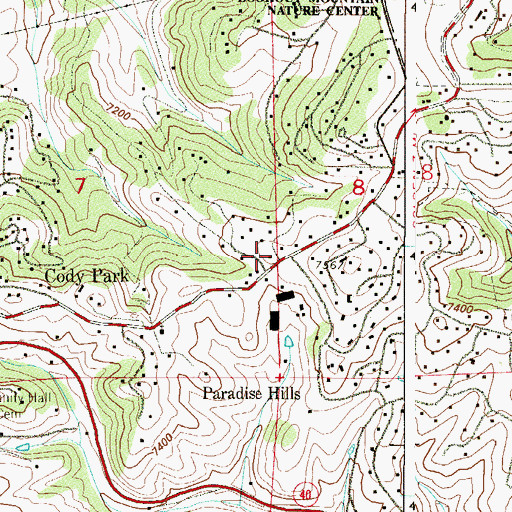Topographic Map of Foothills Fire and Rescue Lookout Mountain Station, CO