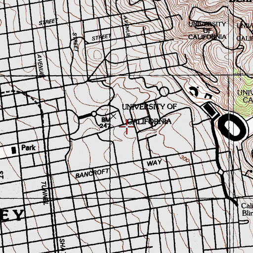 Topographic Map of University of California - Berkeley, CA