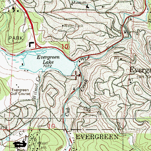 Topographic Map of Evergreen Fire / Rescue Station 1, CO