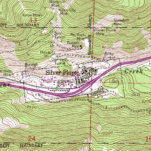 Topographic Map of Clear Creek Fire Authority Station 8 Silver Plume, CO