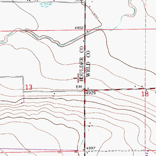 Topographic Map of Mountain View Fire Protection District Station 1 Central, CO