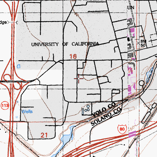 Topographic Map of University of California - Davis, CA