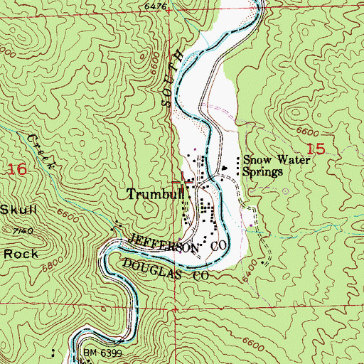 Topographic Map of North Fork Volunteer Fire Department Station 3, CO