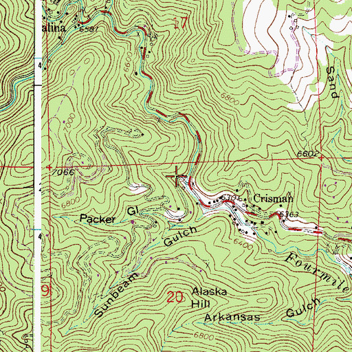 Topographic Map of Four Mile Fire Department Station 1, CO