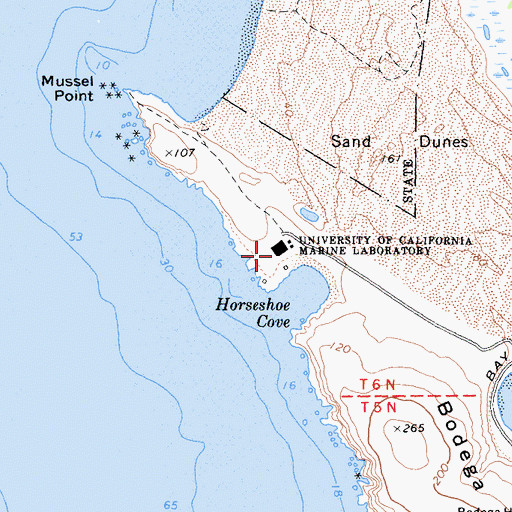 Topographic Map of University of California Marine Laboratory, CA