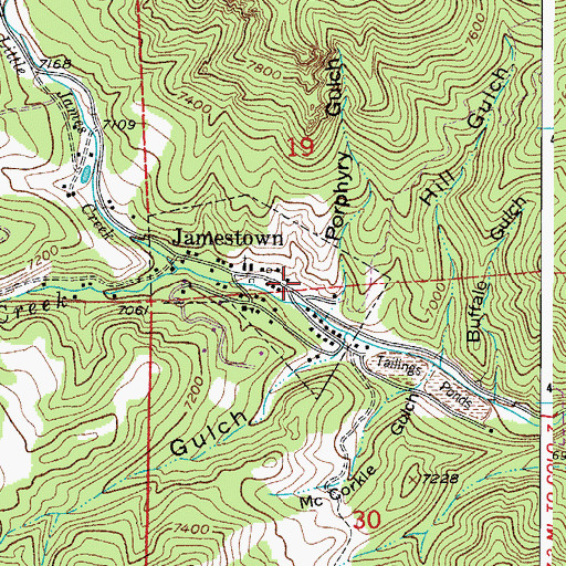 Topographic Map of Jamestown Volunteer Fire Department, CO
