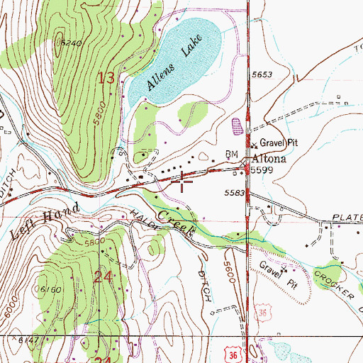 Topographic Map of Lefthand Fire Protection District Central Station (historical), CO